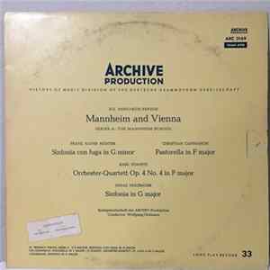 Franz Xaver Richter / Christian Cannabich / Carl Stamitz / Ignaz Jakob Holzbauer - Sinfonia Con Fuga In G Minor / Pastorale In F Major / Orchester-Quartett, Op. 4, No. 4 / Sinfonia In G Major mp3