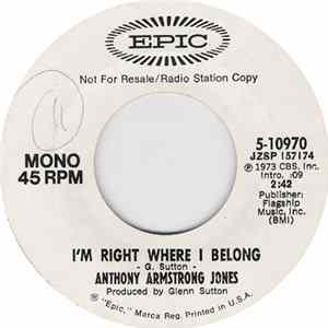 Anthony Armstrong Jones - I'm Right Where I Belong mp3