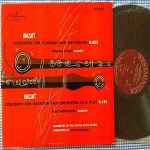 Mozart, Leopold Wlach, Karl Oehlberger, Orchestra Of The Vienna State Opera, Artur Rodzinski - Concerto For Clarinet And Orchestra K.622, Concerto For Bassoon And Orchestra In B Flat K.191 mp3