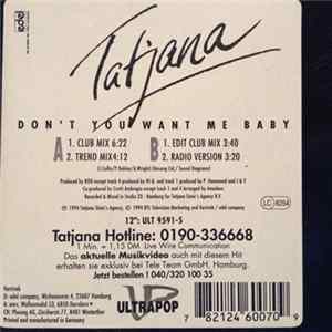 Tatjana - Don't You Want Me Baby mp3