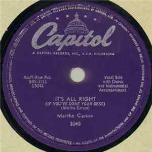 Martha Carson - It's All Right (If You've Done Your Best) / Counting My Blessings mp3